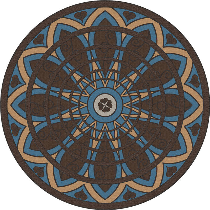 Lisslune | Exotic Moroccan Carpet Multicolored Floral Pattern Rug Non-Slip Pet-Friendly Stain-Resistant Rug for Home
