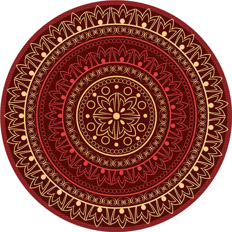 Lisslune | Exotic Moroccan Carpet Multicolored Floral Pattern Rug Non-Slip Pet-Friendly Stain-Resistant Rug for Home
