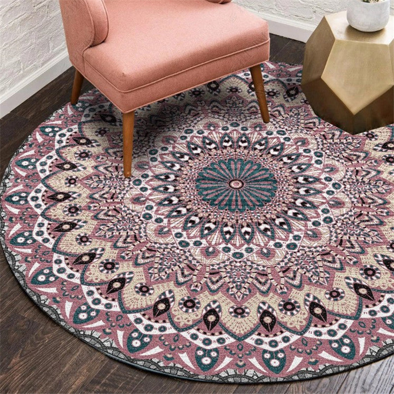 Lisslune | Exotic Moroccan Carpet Multicolored Floral Pattern Rug Non-Slip Pet-Friendly Stain-Resistant Rug for Home