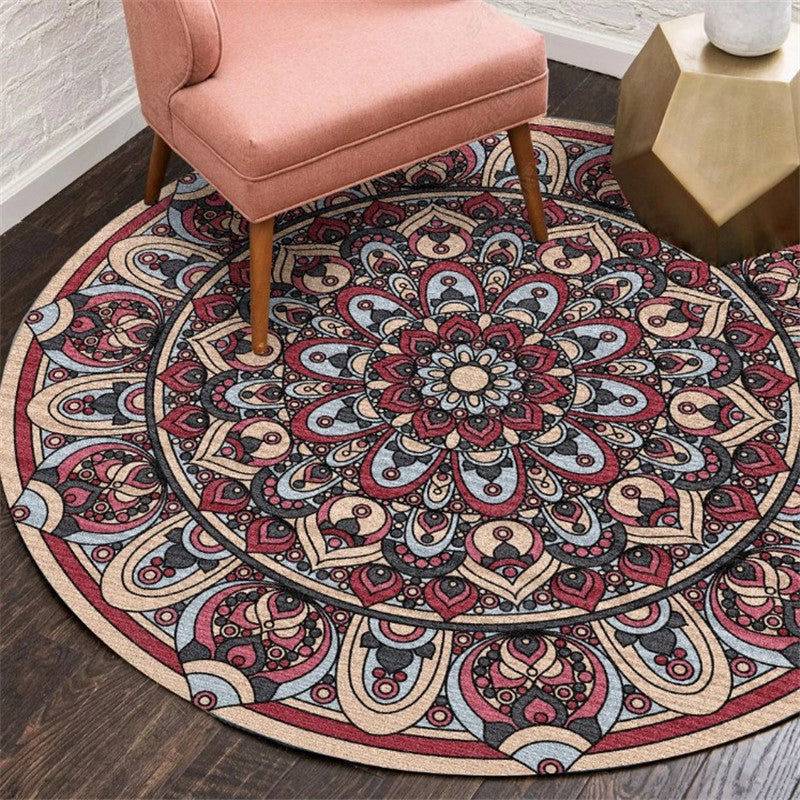 Lisslune | Exotic Moroccan Carpet Multicolored Floral Pattern Rug Non-Slip Pet-Friendly Stain-Resistant Rug for Home