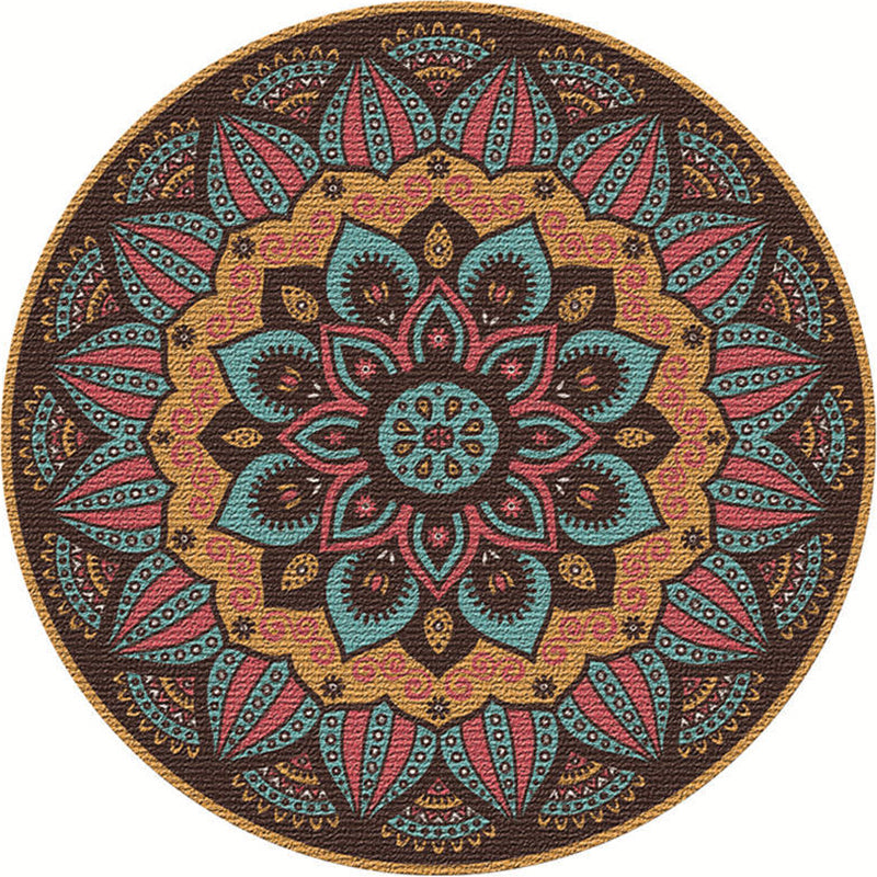 Lisslune | Exotic Moroccan Carpet Multicolored Floral Pattern Rug Non-Slip Pet-Friendly Stain-Resistant Rug for Home
