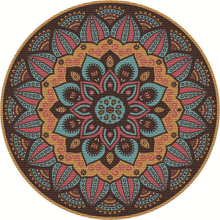 Lisslune | Exotic Moroccan Carpet Multicolored Floral Pattern Rug Non-Slip Pet-Friendly Stain-Resistant Rug for Home