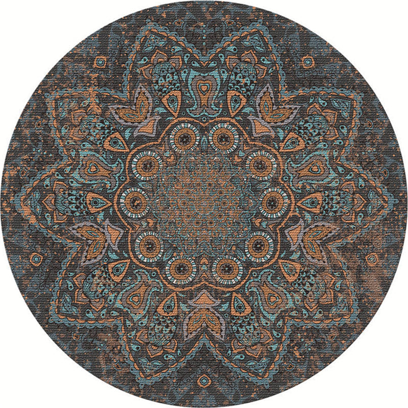 Lisslune | Exotic Moroccan Carpet Multicolored Floral Pattern Rug Non-Slip Pet-Friendly Stain-Resistant Rug for Home