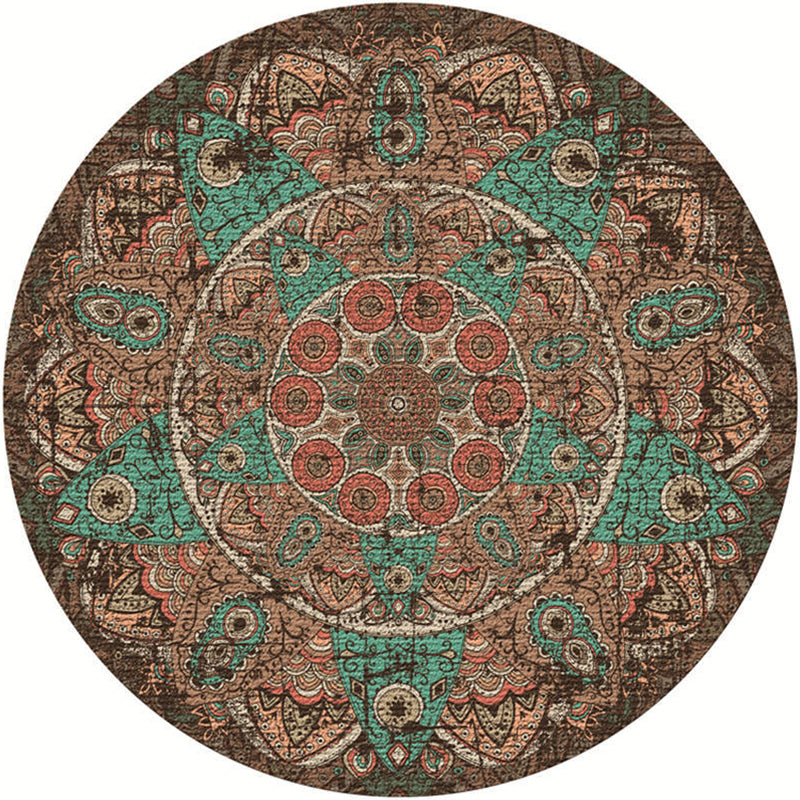 Lisslune | Exotic Moroccan Carpet Multicolored Floral Pattern Rug Non-Slip Pet-Friendly Stain-Resistant Rug for Home