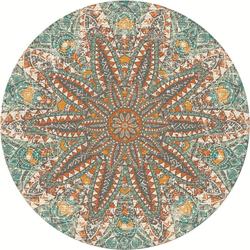 Lisslune | Exotic Moroccan Carpet Multicolored Floral Pattern Rug Non-Slip Pet-Friendly Stain-Resistant Rug for Home