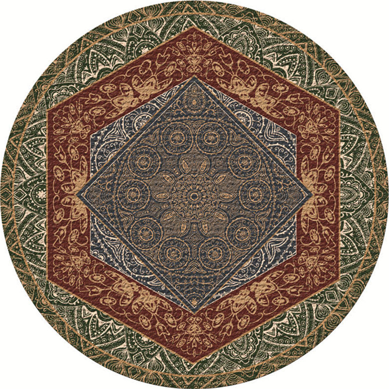 Lisslune | Moroccan Living Room Carpet Multicolored Flower Carpet Polyester Machine Washable Stain Resistant Non-Slip Backing Carpet