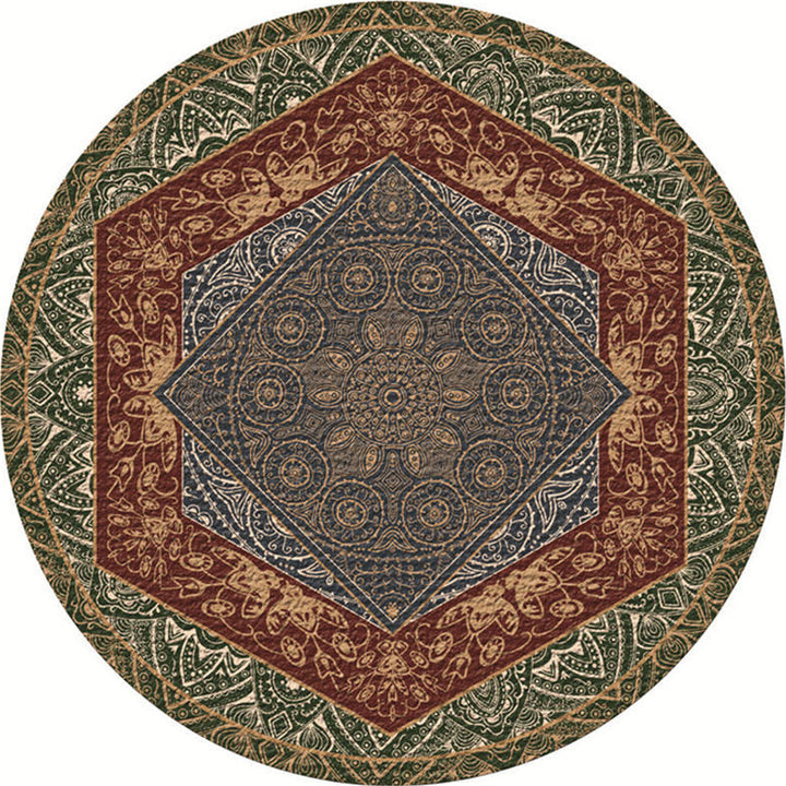 Lisslune | Moroccan Living Room Carpet Multicolored Flower Carpet Polyester Machine Washable Stain Resistant Non-Slip Backing Carpet