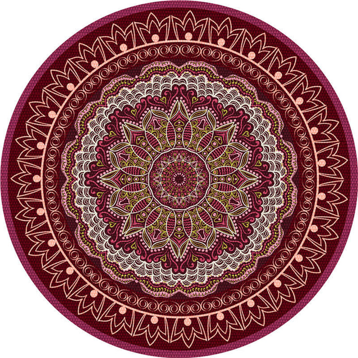Lisslune | Moroccan Living Room Carpet Multicolored Flower Carpet Polyester Machine Washable Stain Resistant Non-Slip Backing Carpet