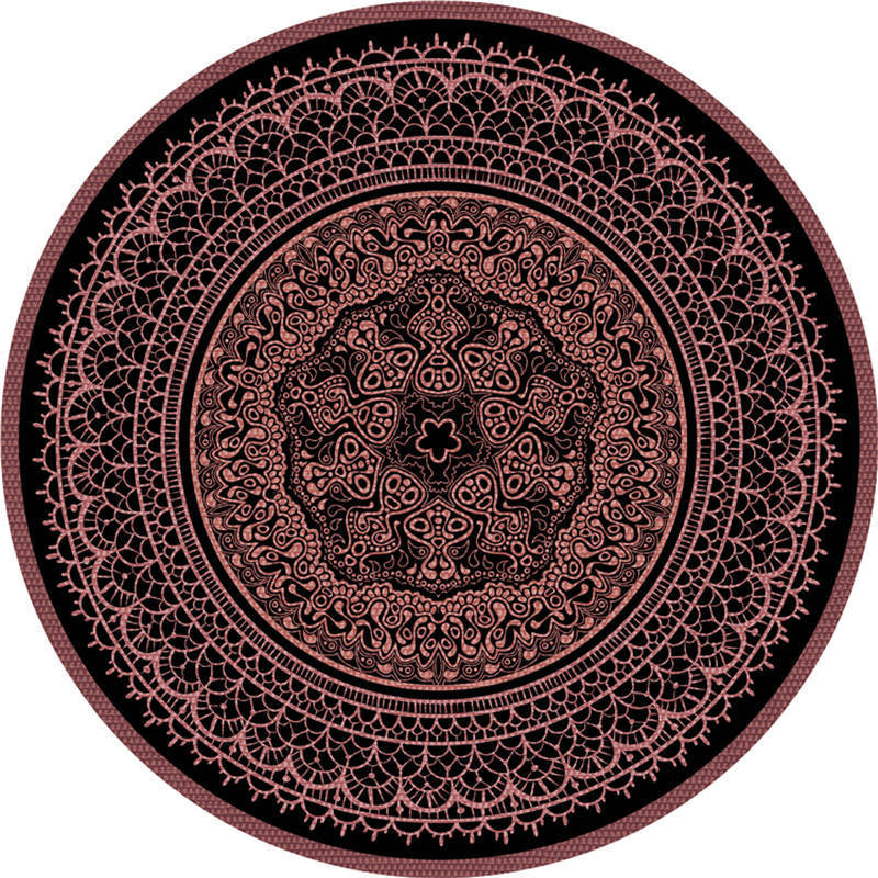 Lisslune | Moroccan Living Room Carpet Multicolored Flower Carpet Polyester Machine Washable Stain Resistant Non-Slip Backing Carpet