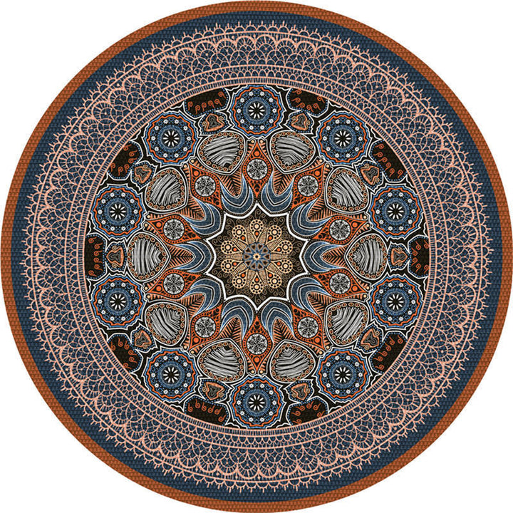 Lisslune | Moroccan Living Room Carpet Multicolored Flower Carpet Polyester Machine Washable Stain Resistant Non-Slip Backing Carpet