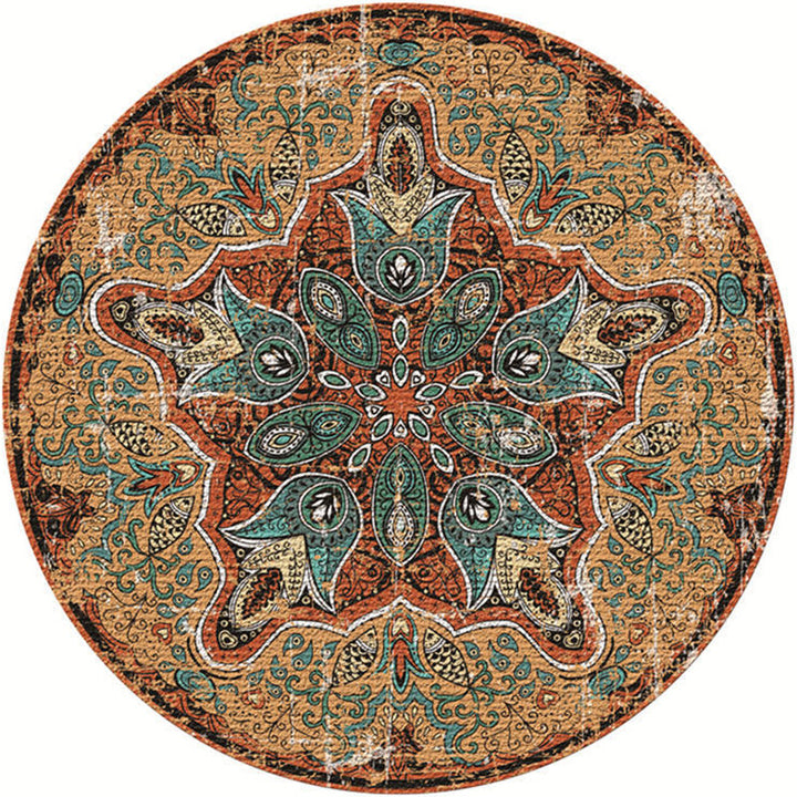 Lisslune | Moroccan Living Room Carpet Multicolored Flower Carpet Polyester Machine Washable Stain Resistant Non-Slip Backing Carpet