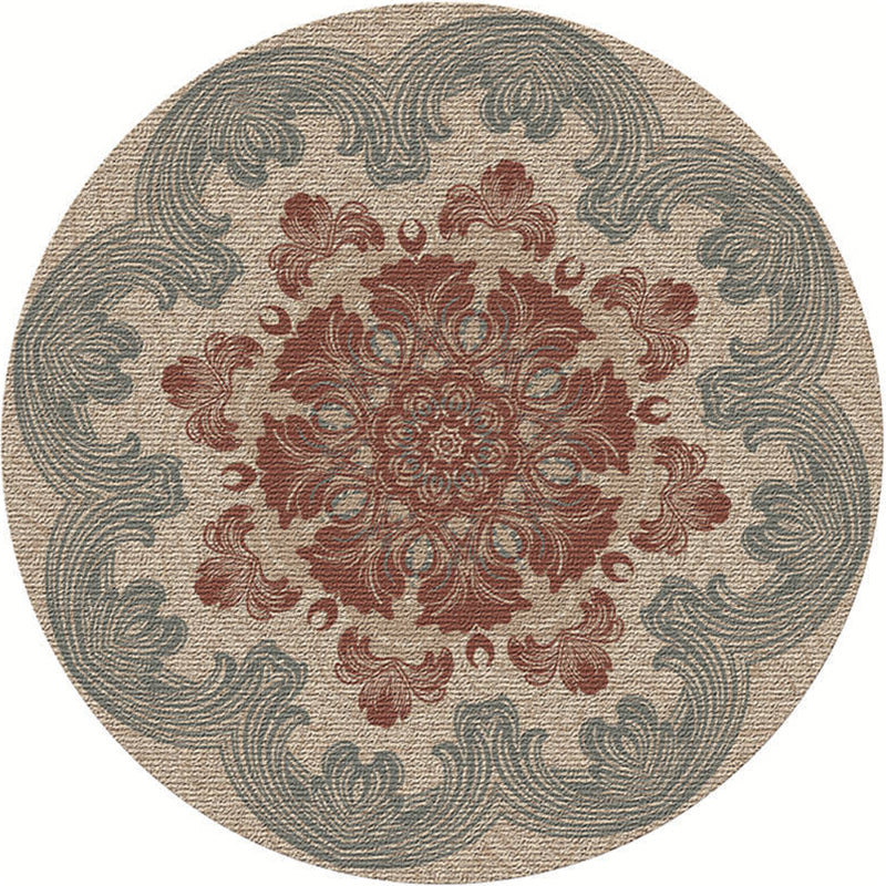 Lisslune | Moroccan Living Room Carpet Multicolored Flower Carpet Polyester Machine Washable Stain Resistant Non-Slip Backing Carpet