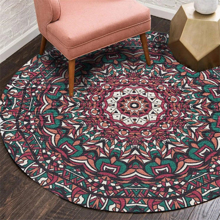 Lisslune | Moroccan Living Room Carpet Multicolored Flower Carpet Polyester Machine Washable Stain Resistant Non-Slip Backing Carpet