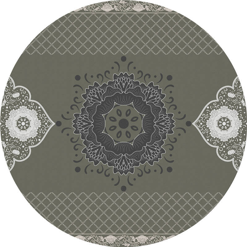 Lisslune | Moroccan Living Room Carpet Multicolored Flower Carpet Polyester Machine Washable Stain Resistant Non-Slip Backing Carpet