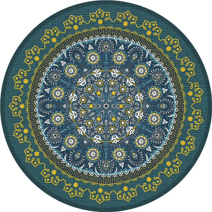 Lisslune | Moroccan Living Room Carpet Multicolored Flower Carpet Polyester Machine Washable Stain Resistant Non-Slip Backing Carpet