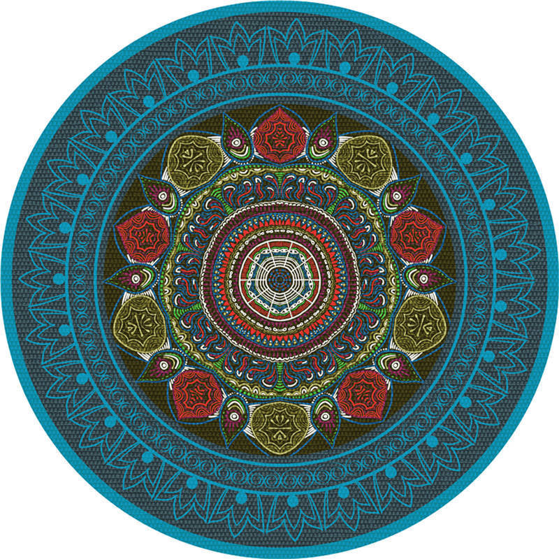 Lisslune | Moroccan Living Room Carpet Multicolored Flower Carpet Polyester Machine Washable Stain Resistant Non-Slip Backing Carpet