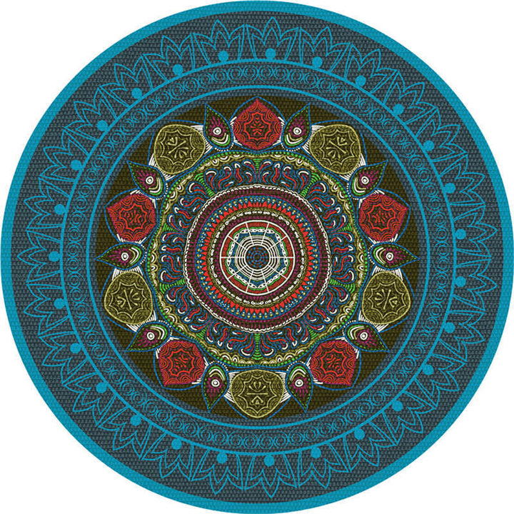 Lisslune | Moroccan Living Room Carpet Multicolored Flower Carpet Polyester Machine Washable Stain Resistant Non-Slip Backing Carpet