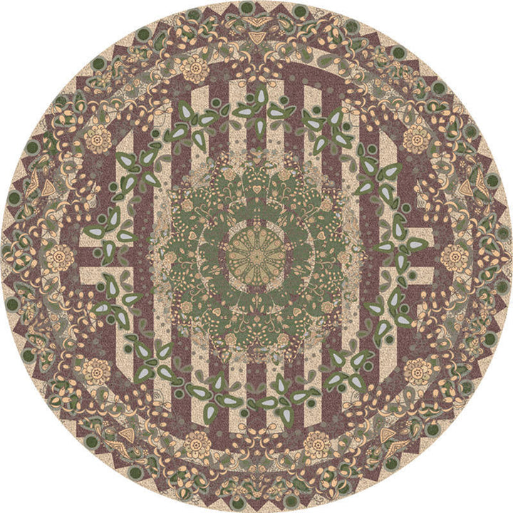 Lisslune | Moroccan Living Room Carpet Multicolored Flower Carpet Polyester Machine Washable Stain Resistant Non-Slip Backing Carpet