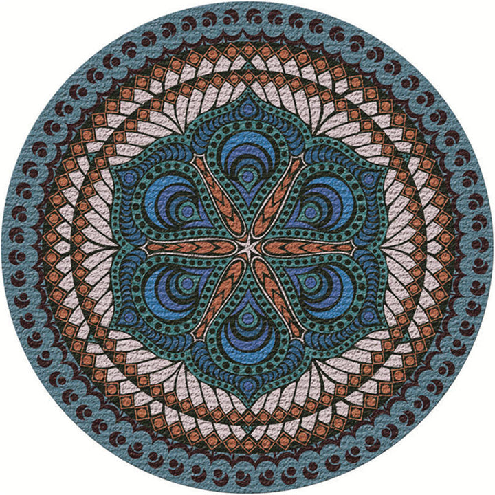 Lisslune | Moroccan Living Room Carpet Multicolored Flower Carpet Polyester Machine Washable Stain Resistant Non-Slip Backing Carpet