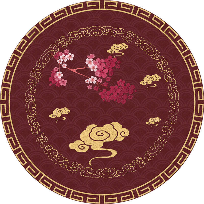 Lisslune | Moroccan Living Room Carpet Multicolored Flower Carpet Polyester Machine Washable Stain Resistant Non-Slip Backing Carpet