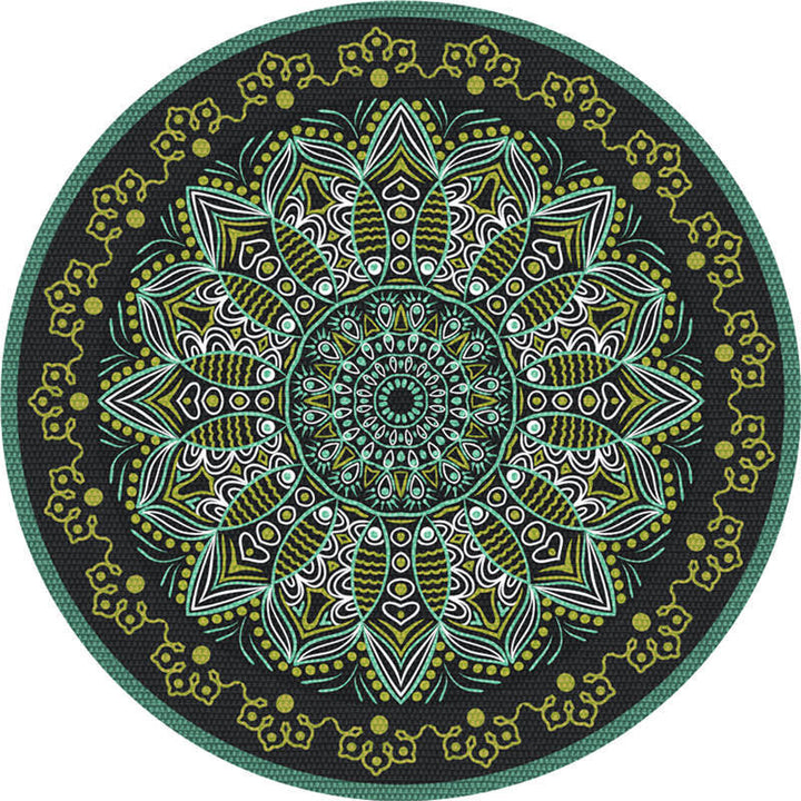 Lisslune | Moroccan Living Room Carpet Multicolored Flower Carpet Polyester Machine Washable Stain Resistant Non-Slip Backing Carpet