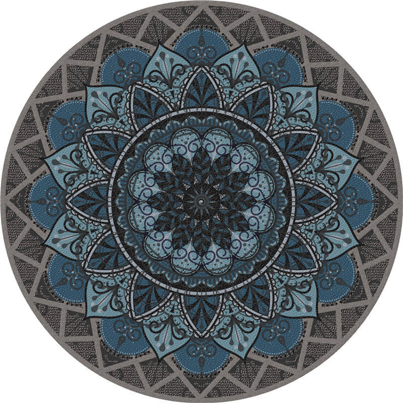 Lisslune | Moroccan Living Room Carpet Multicolored Flower Carpet Polyester Machine Washable Stain Resistant Non-Slip Backing Carpet