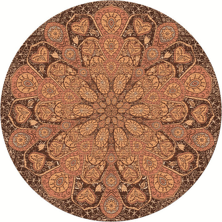 Lisslune | Moroccan Living Room Carpet Multicolored Flower Carpet Polyester Machine Washable Stain Resistant Non-Slip Backing Carpet