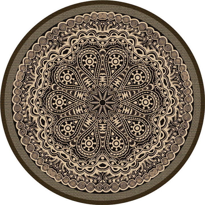 Lisslune | Moroccan Living Room Carpet Multicolored Flower Carpet Polyester Machine Washable Stain Resistant Non-Slip Backing Carpet
