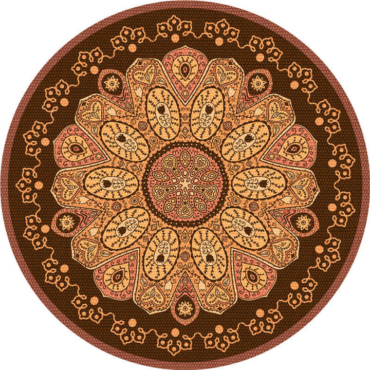 Lisslune | Moroccan Living Room Carpet Multicolored Flower Carpet Polyester Machine Washable Stain Resistant Non-Slip Backing Carpet