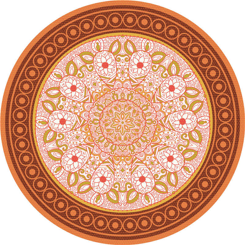 Lisslune | Moroccan Living Room Carpet Multicolored Flower Carpet Polyester Machine Washable Stain Resistant Non-Slip Backing Carpet