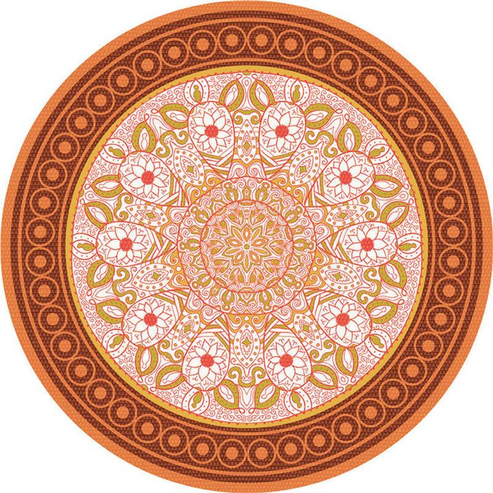 Lisslune | Moroccan Living Room Carpet Multicolored Flower Carpet Polyester Machine Washable Stain Resistant Non-Slip Backing Carpet