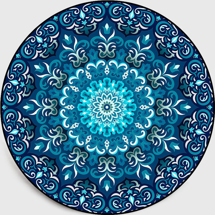 Lisslune | Multicolored Living Room Carpet Turkish Floral Swirl Rug Synthetic Non-Slip Pet-Friendly Machine Washable Carpet