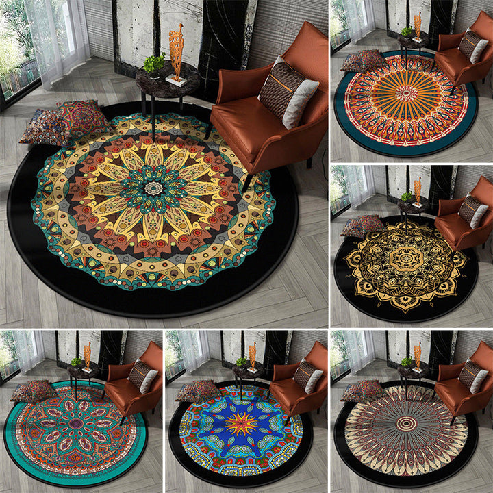 Lisslune | Nostalgic Multicolor Tribeprint Carpet Polypropylene Moroccan Carpet Pet Friendly Stain Resistant Non-Slip Carpet for Large Room