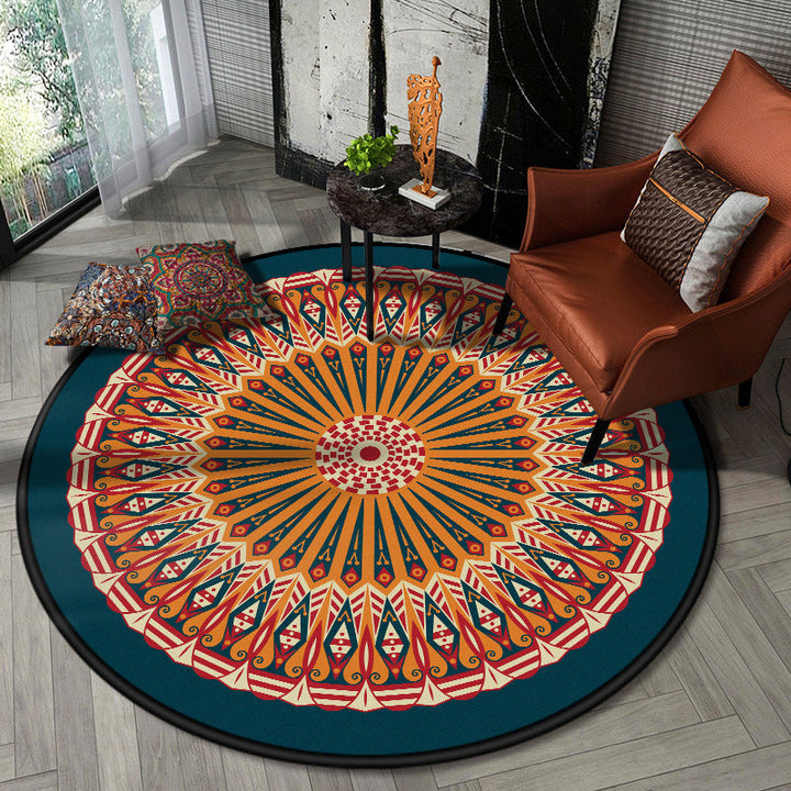 Lisslune | Nostalgic Multicolor Tribeprint Carpet Polypropylene Moroccan Carpet Pet Friendly Stain Resistant Non-Slip Carpet for Large Room