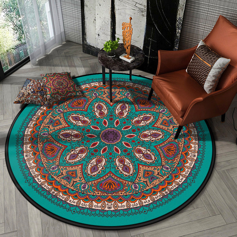 Lisslune | Nostalgic Multicolor Tribeprint Carpet Polypropylene Moroccan Carpet Pet Friendly Stain Resistant Non-Slip Carpet for Large Room
