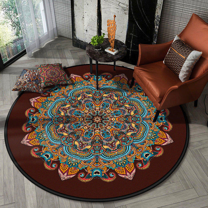 Lisslune | Nostalgic Multicolor Tribeprint Carpet Polypropylene Moroccan Carpet Pet Friendly Stain Resistant Non-Slip Carpet for Large Room