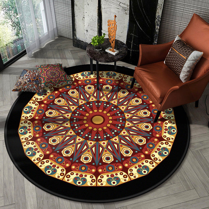 Lisslune | Nostalgic Multicolor Tribeprint Carpet Polypropylene Moroccan Carpet Pet Friendly Stain Resistant Non-Slip Carpet for Large Room