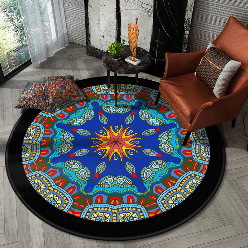 Lisslune | Nostalgic Multicolor Tribeprint Carpet Polypropylene Moroccan Carpet Pet Friendly Stain Resistant Non-Slip Carpet for Large Room