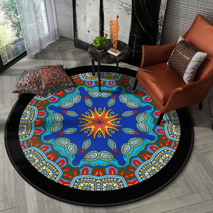 Lisslune | Nostalgic Multicolor Tribeprint Carpet Polypropylene Moroccan Carpet Pet Friendly Stain Resistant Non-Slip Carpet for Large Room