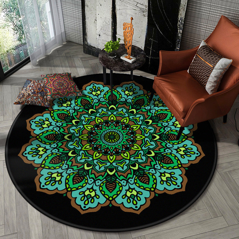Lisslune | Nostalgic Multicolor Tribeprint Carpet Polypropylene Moroccan Carpet Pet Friendly Stain Resistant Non-Slip Carpet for Large Room