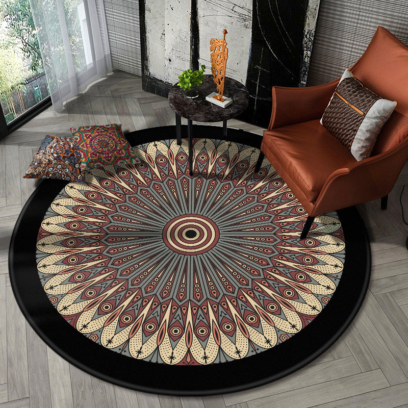 Lisslune | Nostalgic Multicolor Tribeprint Carpet Polypropylene Moroccan Carpet Pet Friendly Stain Resistant Non-Slip Carpet for Large Room