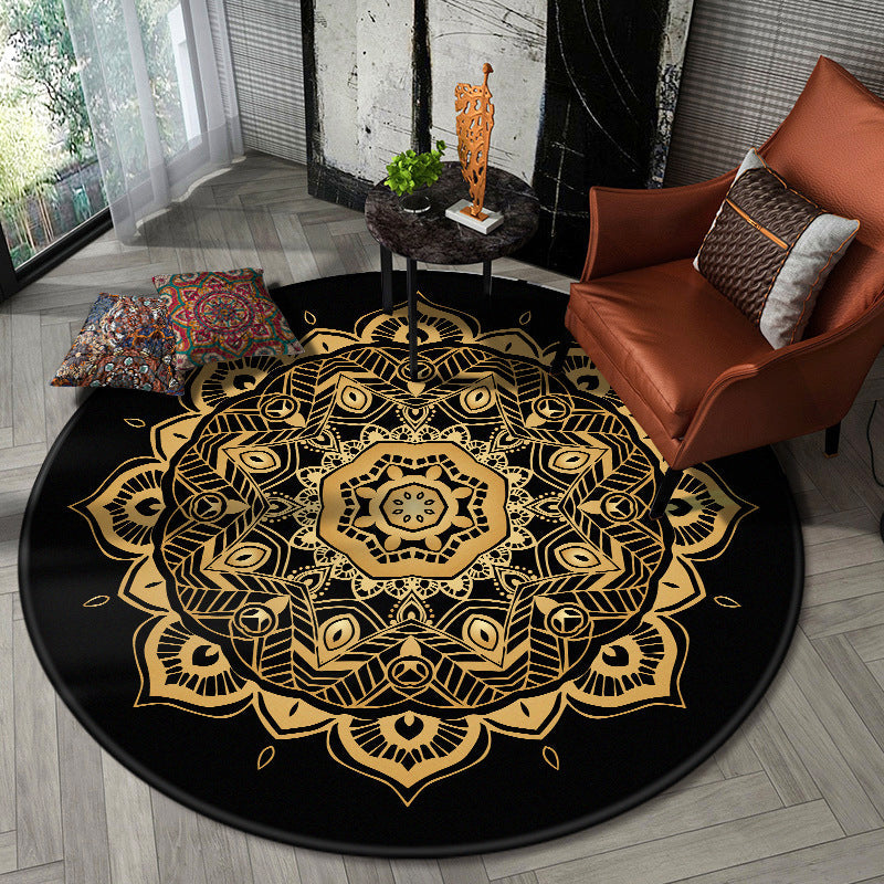 Lisslune | Nostalgic Multicolor Tribeprint Carpet Polypropylene Moroccan Carpet Pet Friendly Stain Resistant Non-Slip Carpet for Large Room