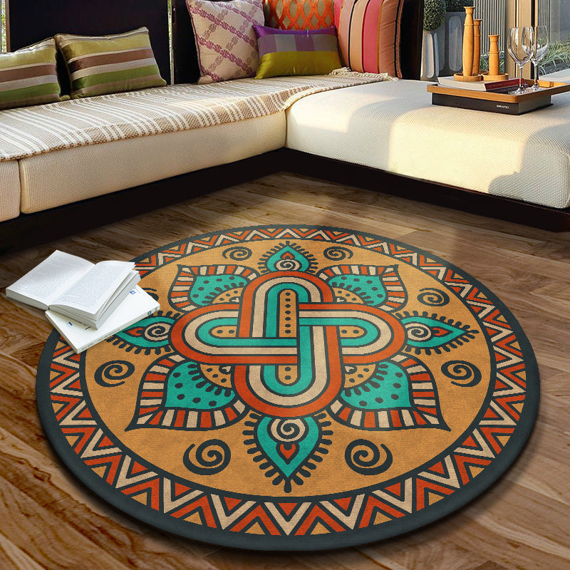 Lisslune | Multicolored Moroccan rug Synthetic floral pattern rug with non-slip backing stain-resistant machine washable rug for the dining room