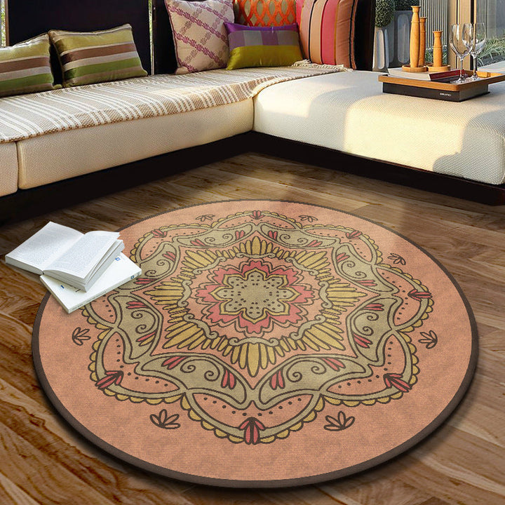 Lisslune | Multicolored Moroccan rug Synthetic floral pattern rug with non-slip backing stain-resistant machine washable rug for the dining room