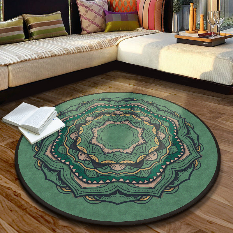 Lisslune | Multicolored Moroccan rug Synthetic floral pattern rug with non-slip backing stain-resistant machine washable rug for the dining room