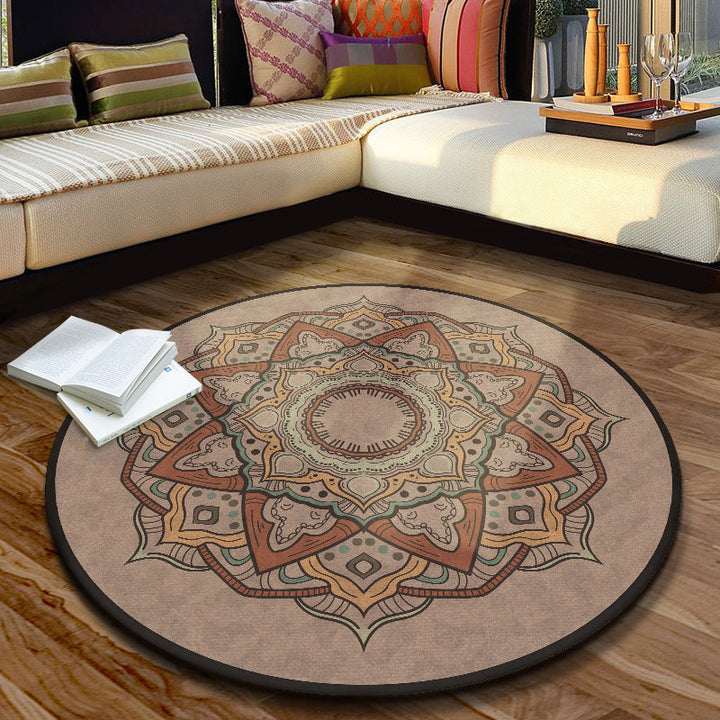Lisslune | Multicolored Moroccan rug Synthetic floral pattern rug with non-slip backing stain-resistant machine washable rug for the dining room