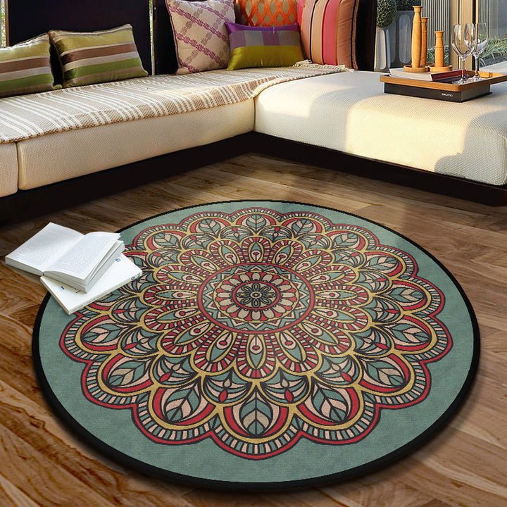 Lisslune | Multicolored Moroccan rug Synthetic floral pattern rug with non-slip backing stain-resistant machine washable rug for the dining room