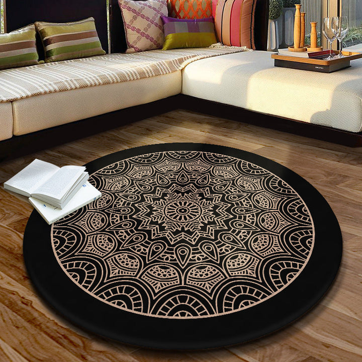 Lisslune | Multicolored Moroccan rug Synthetic floral pattern rug with non-slip backing stain-resistant machine washable rug for the dining room