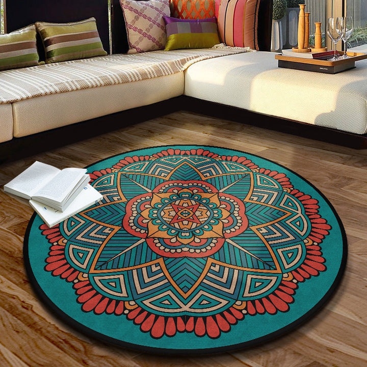 Lisslune | Multicolored Moroccan rug Synthetic floral pattern rug with non-slip backing stain-resistant machine washable rug for the dining room