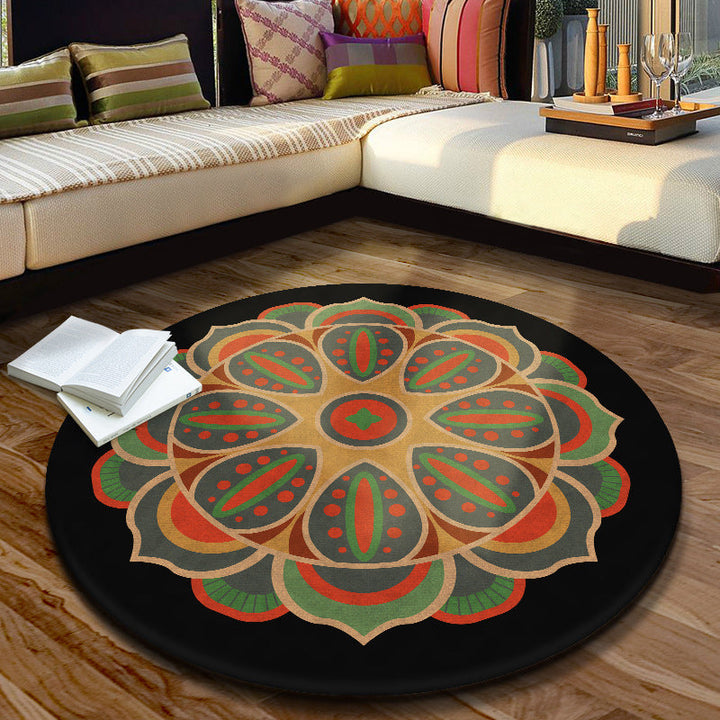 Lisslune | Multicolored Moroccan rug Synthetic floral pattern rug with non-slip backing stain-resistant machine washable rug for the dining room